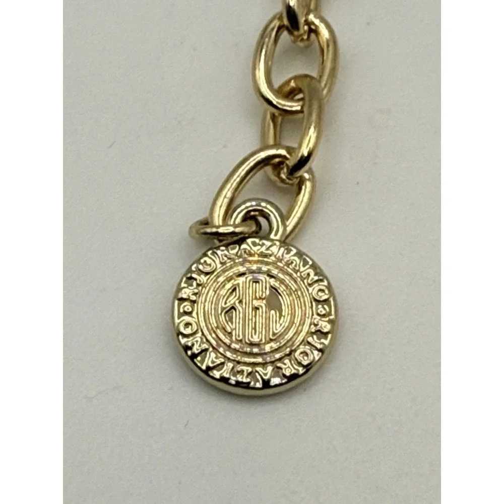 RJ Graziano Heart Pendant Necklace Gold Tone Pink Enamel Crystal 16-19
